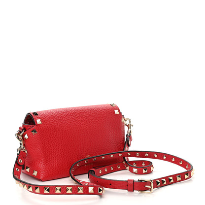 Valentino Garavani Pebbled Calfskin Mini Rockstud Crossbody Bag Rouge Pur 3 of 9