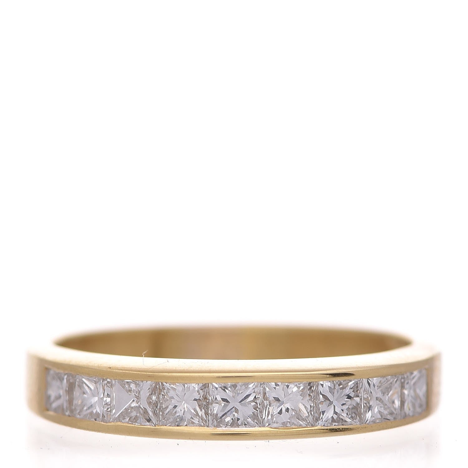 Tiffany 18K Yellow Gold Diamond 3.5mm Half Circle Channel Set Band Ring 53 6.25 6 of 13