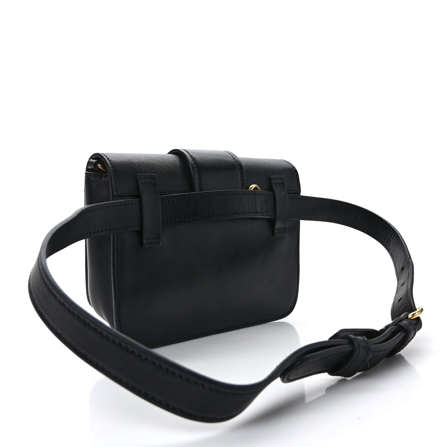 Prada Saffiano City Calf Cahier Belt Bag Black 3 of 12