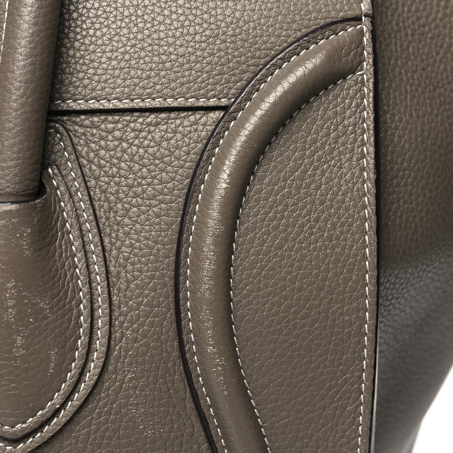 Celine Drummed Calfskin Mini Luggage Souris 13 of 16