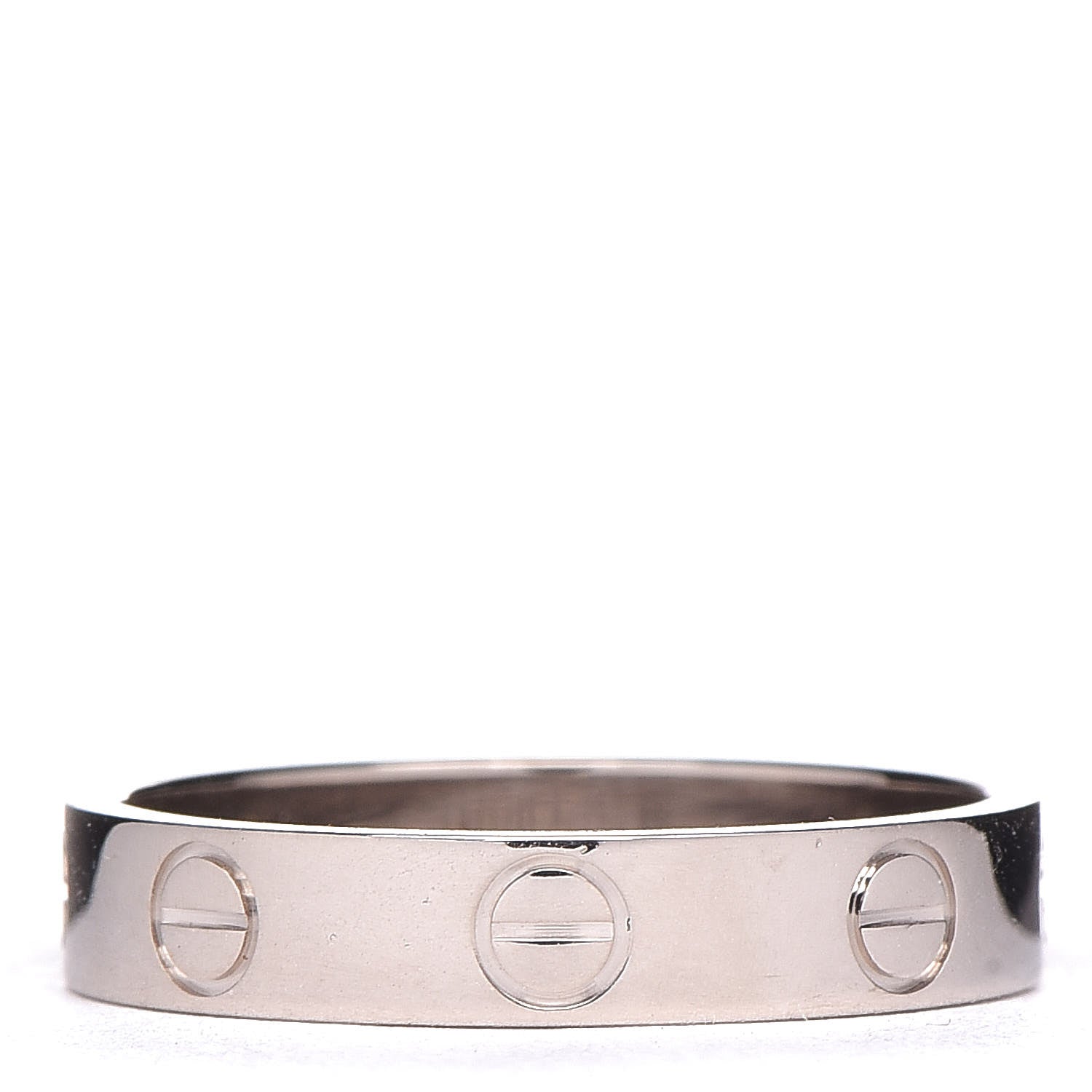 Cartier 18K White Gold 3.5mm LOVE Wedding Band Ring 51 5.75 3 of 5