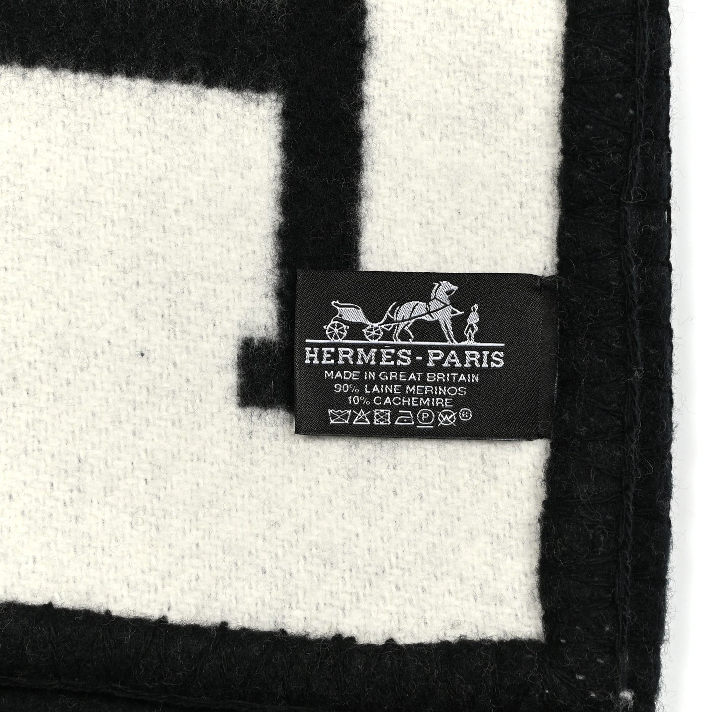 Wool Cashmere Avalon III Blanket Ecru Black