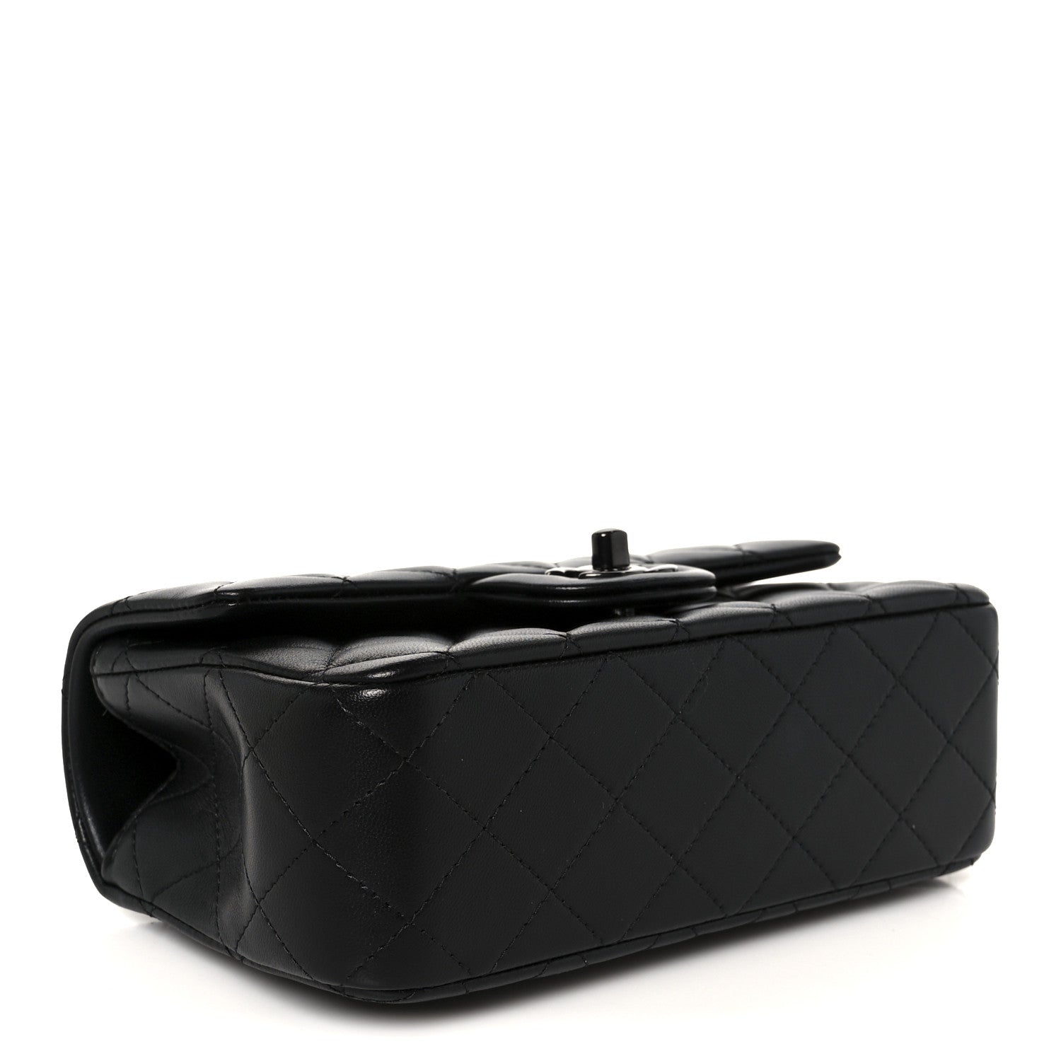 Chanel Lambskin Quilted Mini Top Handle Rectangular Flap So Black 4 of 12