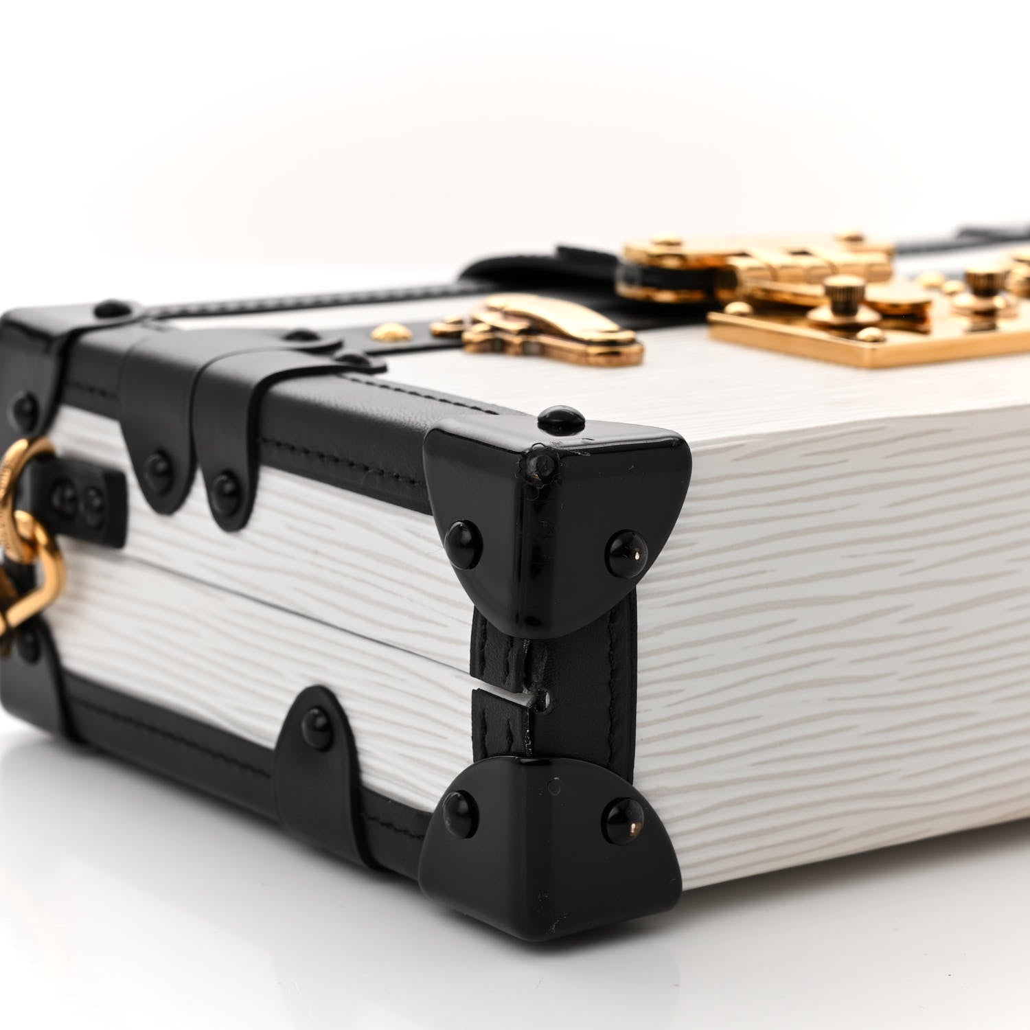 Louis Vuitton Epi Petite Malle White Black 8 of 9