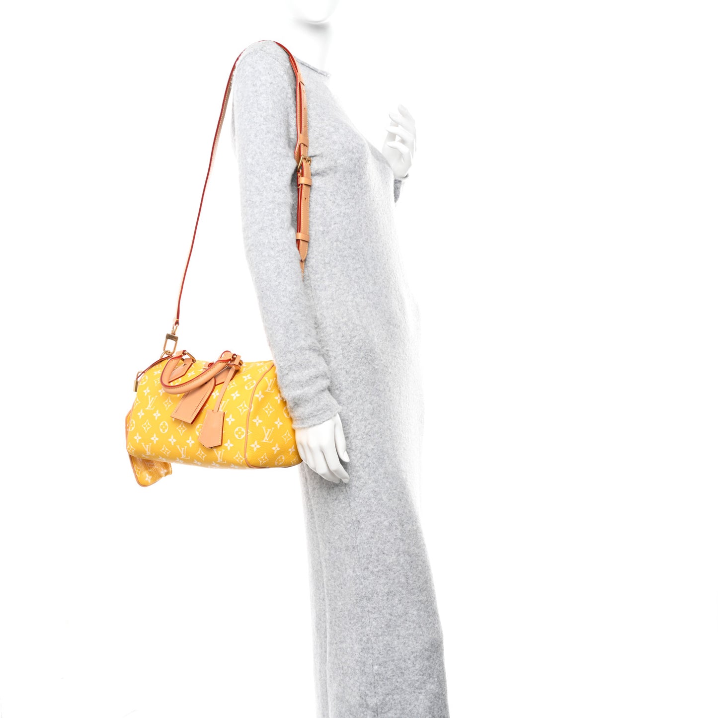 Calfskin Monogram Speedy P9 Bandouliere 25 Jaune Mat