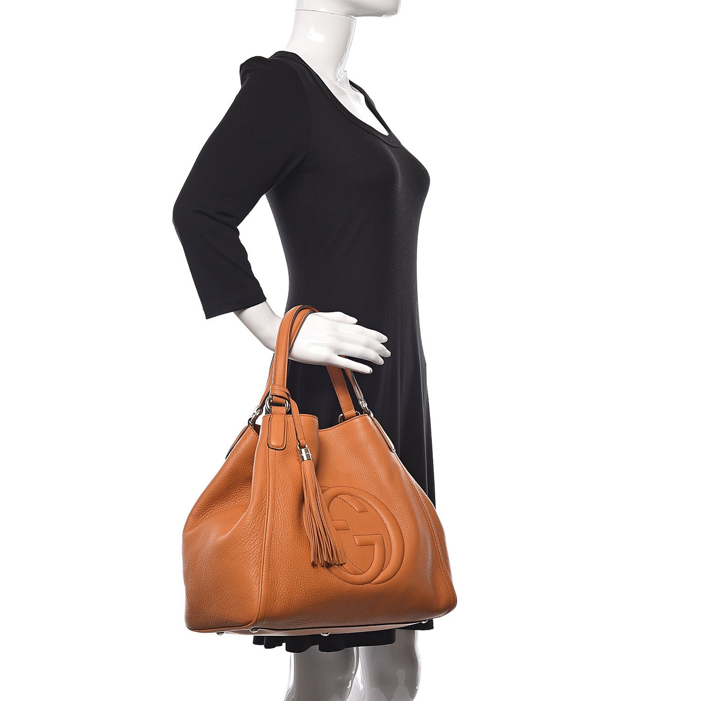 Pebbled Calfskin Medium Soho Shoulder Bag Curcuma