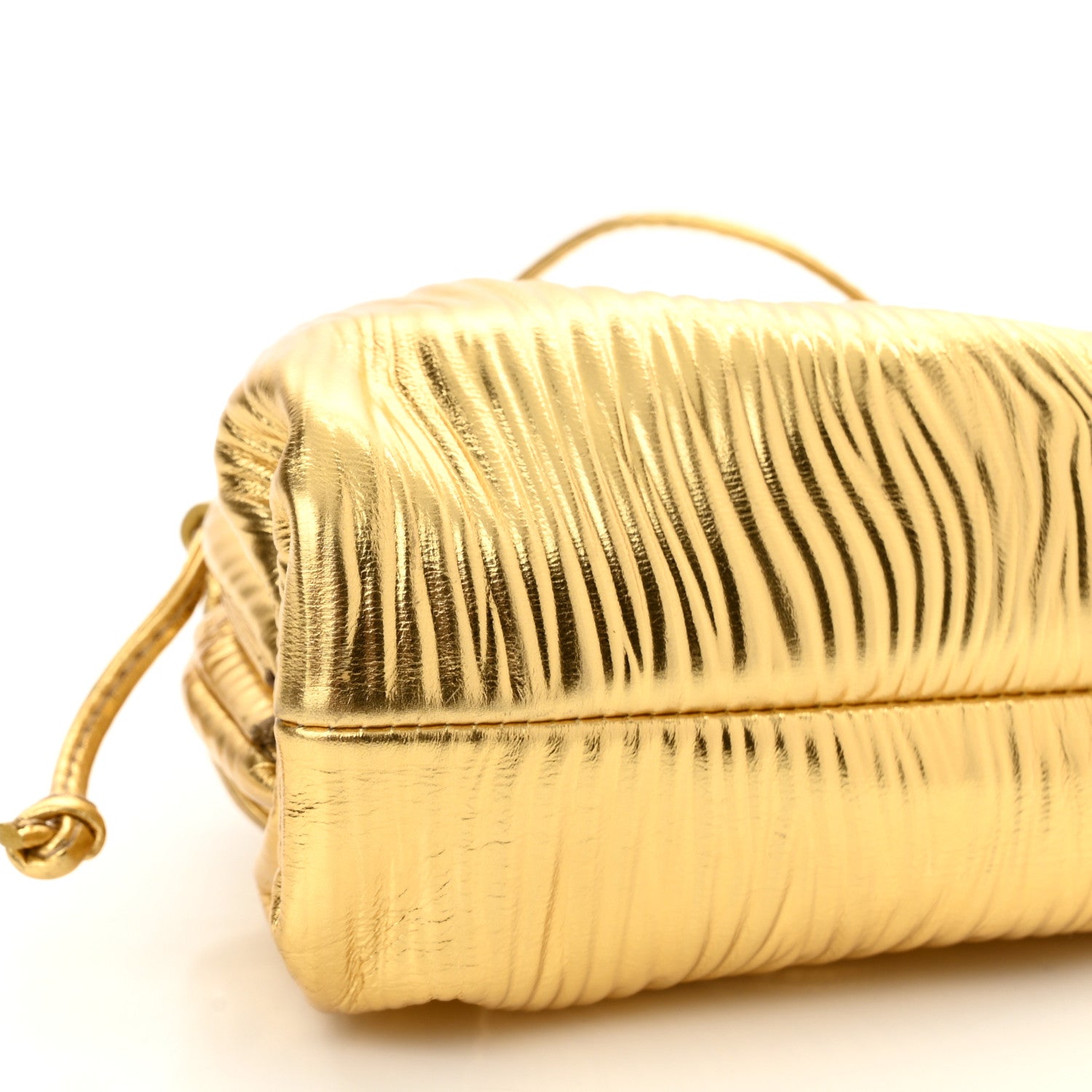 Bottega Veneta Metallic Bark Calfskin The Mini Pouch Gold 10 of 11