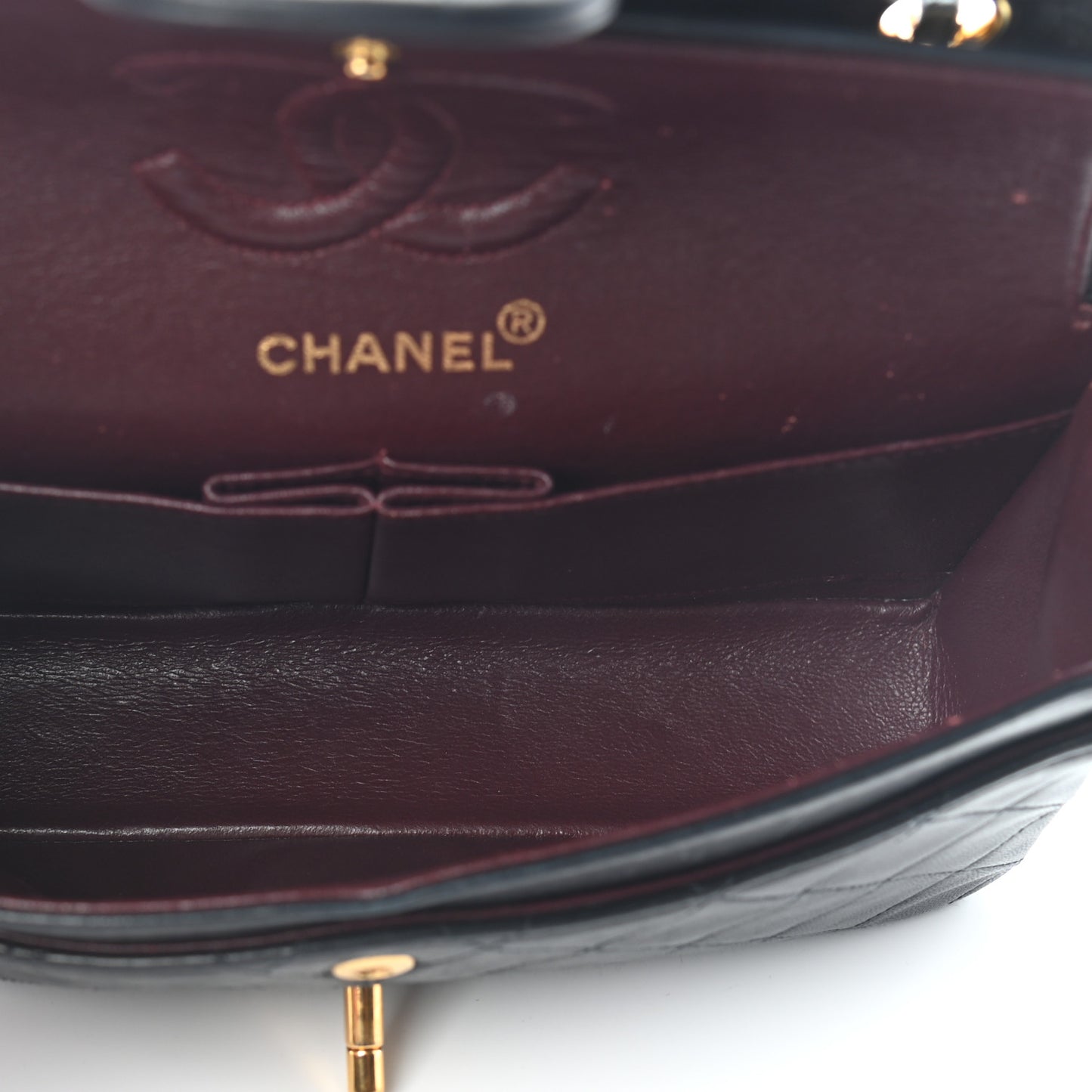 Lambskin Quilted Small Double Flap Black