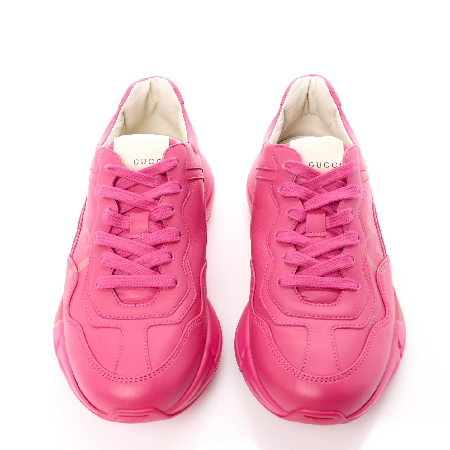 Calfskin Logo Mens Rhyton Sneakers 37.5 Box Pink