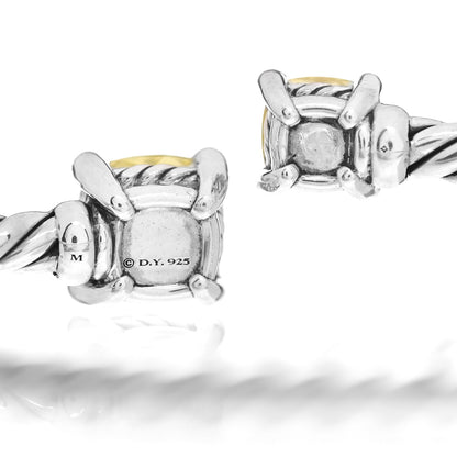 David Yurman Sterling Silver Diamond Lemon Citrine 4mm Chatelaine Bypass Bracelet 4 of 4