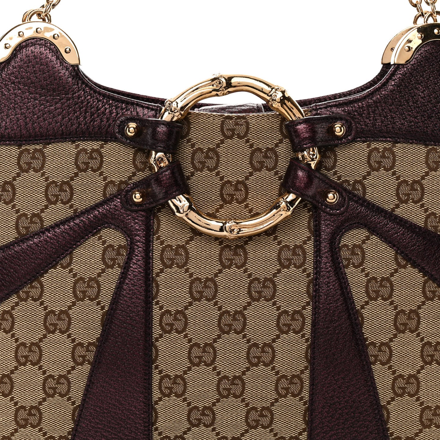 Monogram Bamboo Chain Tom Ford Shoulder Bag Metallic Purple