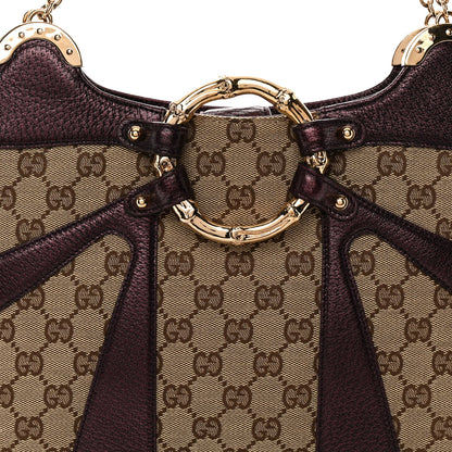 Gucci Monogram Bamboo Chain Tom Ford Shoulder Bag Metallic Purple 7 of 9