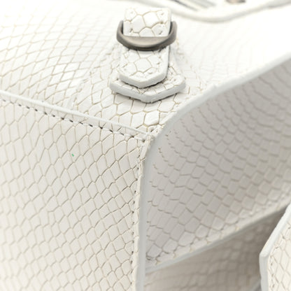 Balenciaga Grained Calfskin Snake Effect Silver Hardware Mini Neo Classic City White 10 of 12