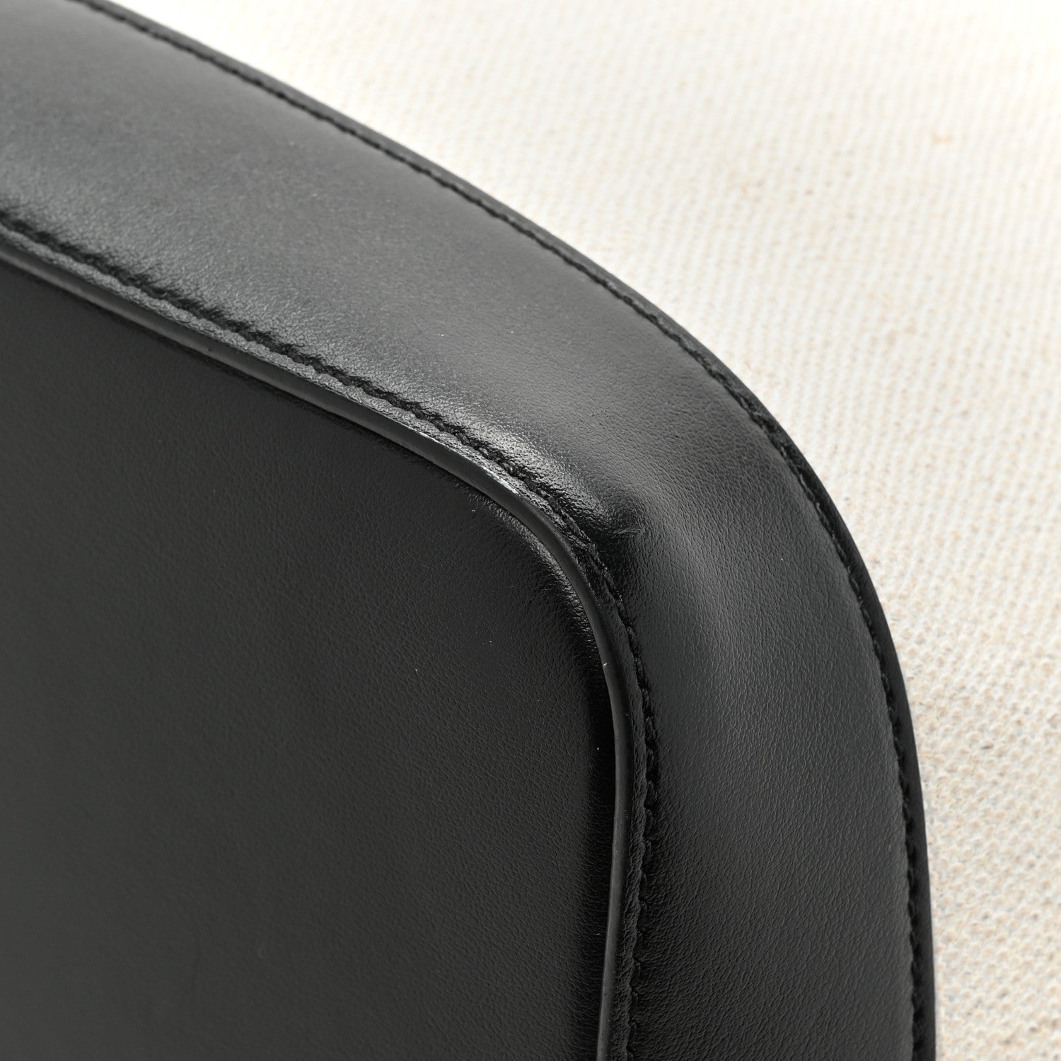 Saint Laurent Canvas Calfskin Teddy Drawstring Shopping Tote White Black 16 of 16