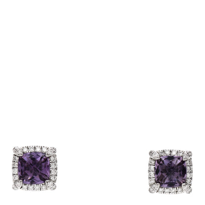 David Yurman Sterling Silver Diamond Amethyst Chatelaine Earrings 1 of 6