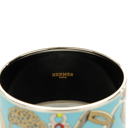 Hermes Enamel Printed Extra Wide Concours d'Etrier Bracelet 65 3 of 5