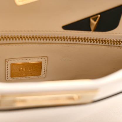 Fendi Vitello Seta Snakeskin Monster Eyes Medium Peekaboo Iconic Satchel  Amido Sand Black 42 of 57