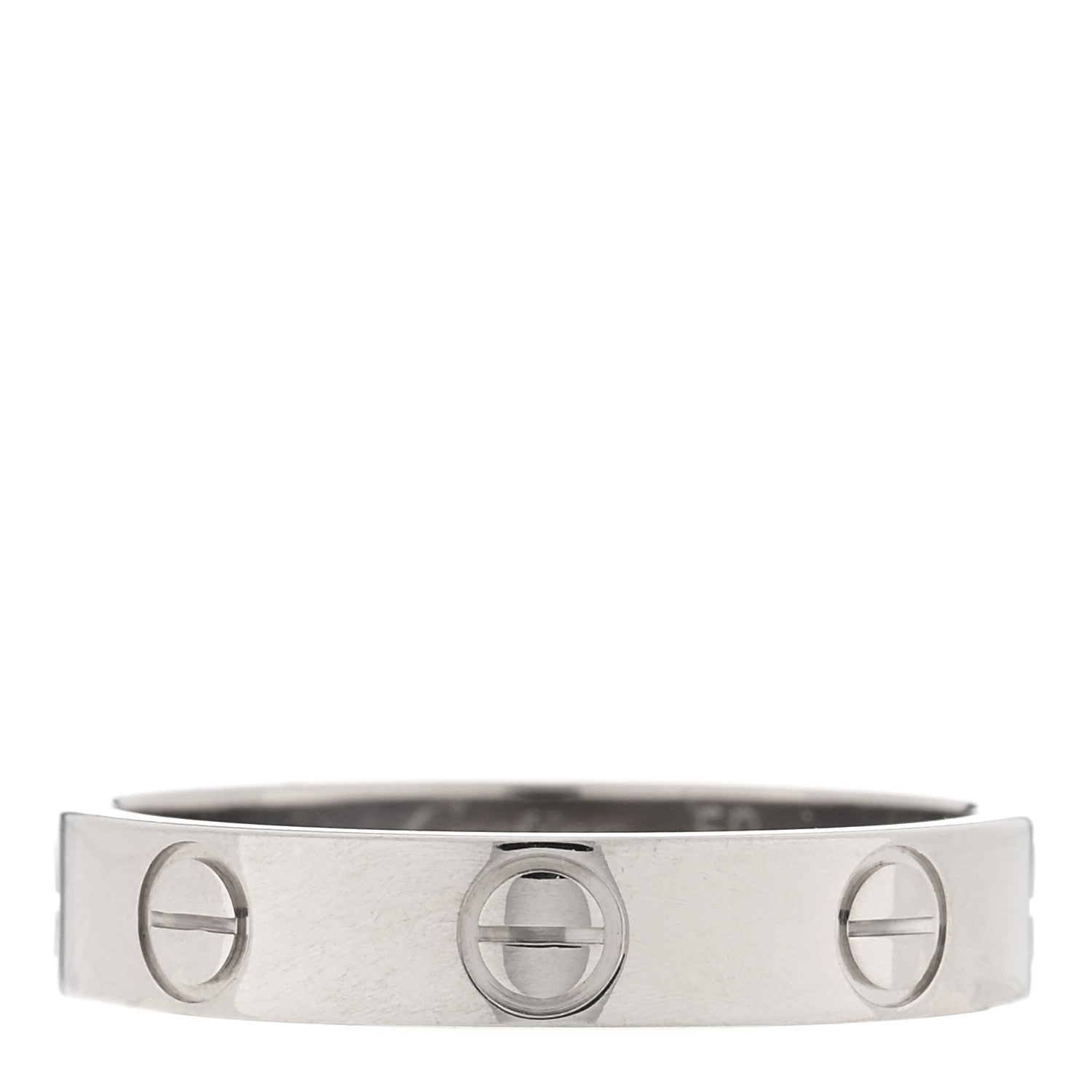 Cartier 18K White Gold 3.5mm LOVE Wedding Band Ring 50 5.25 3 of 5