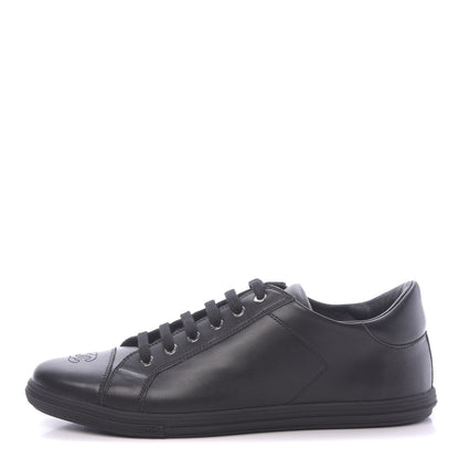 Chanel Calfskin Mens CC Cap Toe Sneakers 42 Black 1 of 7