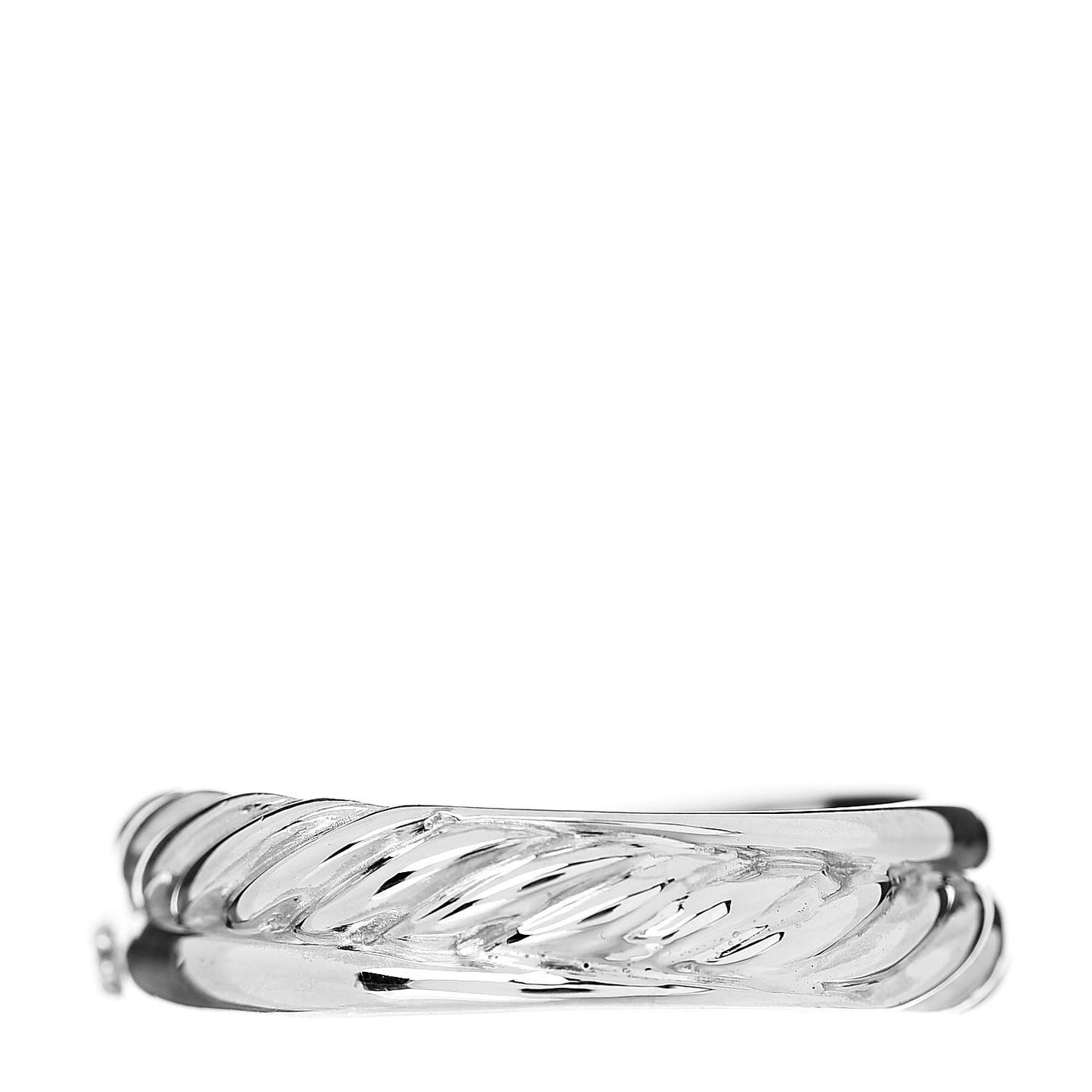 Sterling Silver Diamond 5mm Crossover Ring 53 6.25