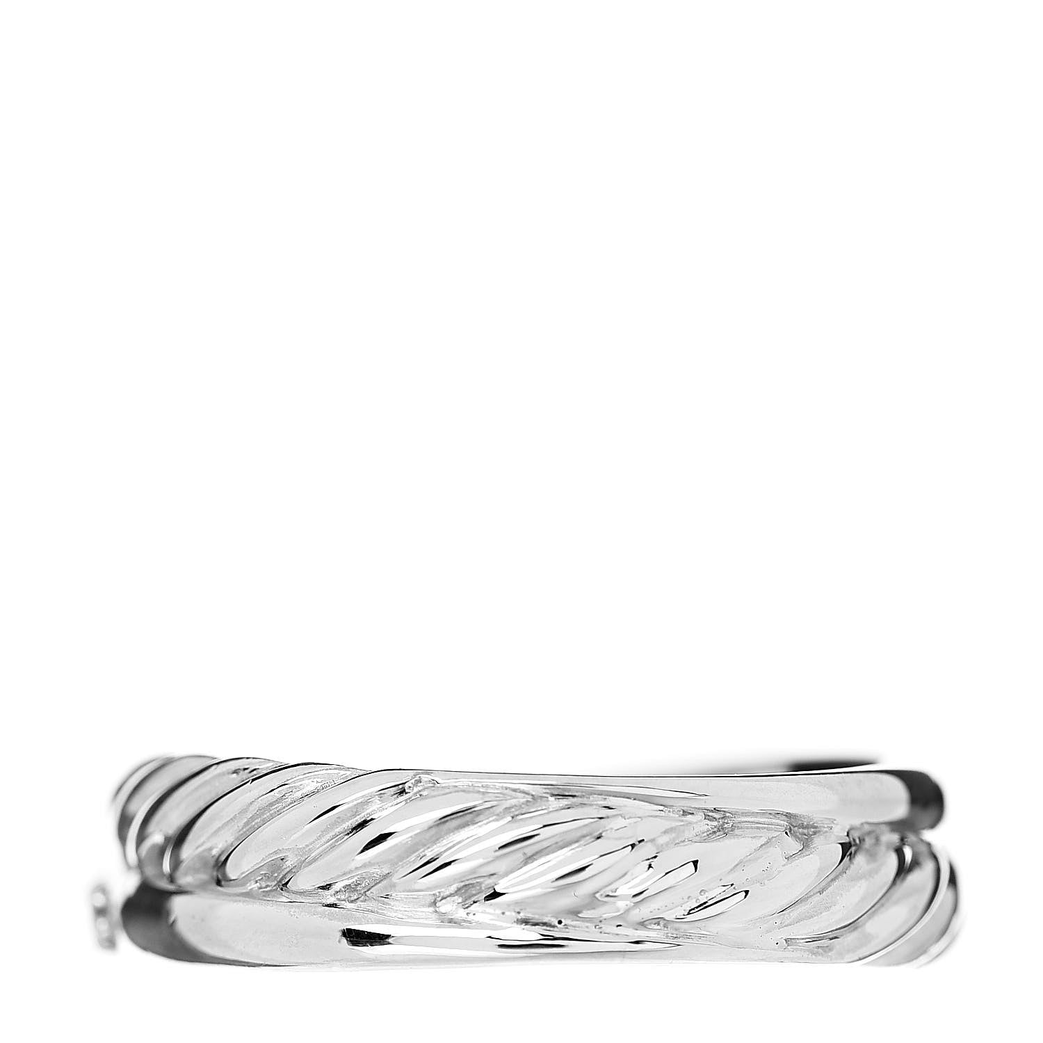 David Yurman Sterling Silver Diamond 5mm Crossover Ring 53 6.25 3 of 4