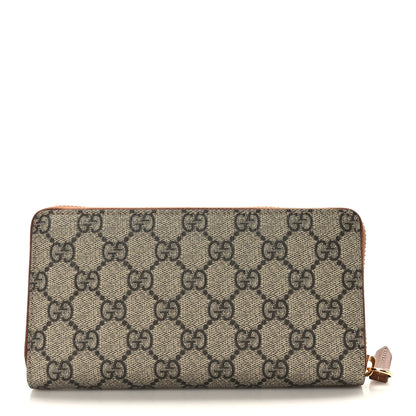 Gucci GG Supreme Monogram Cuoio Toscano Zip Around Wallet Beige Ebony Cuir 1 of 6