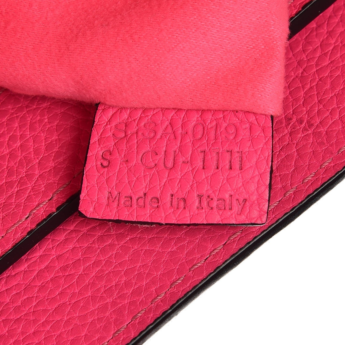 Drummed Calfskin Mini Luggage Fluo Pink
