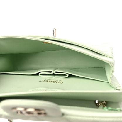 Chanel Caviar Quilted Small Double Flap Light Green 5 of 9