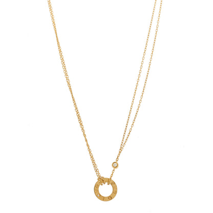 Cartier 18K Yellow Gold 2 Diamond LOVE Necklace 1 of 6