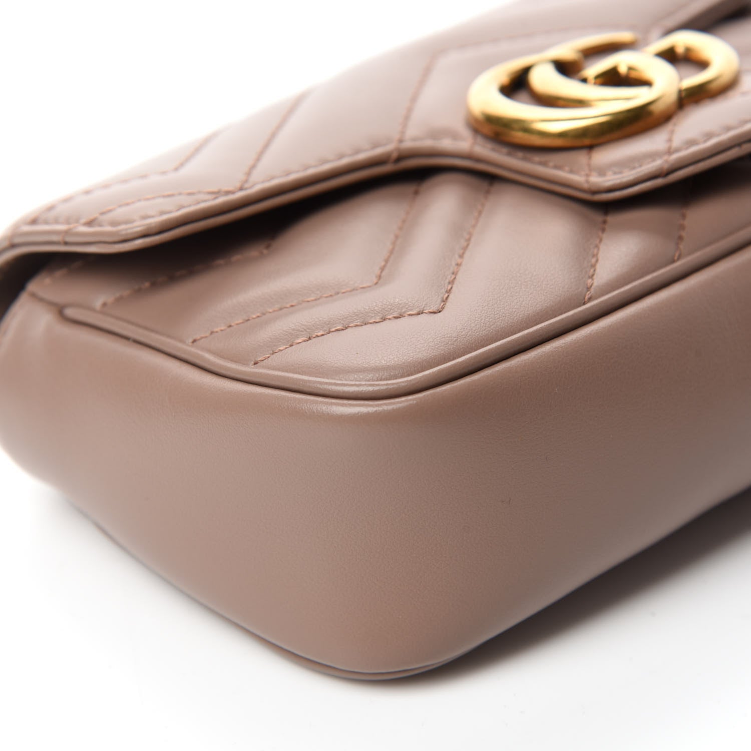 Gucci Calfskin Matelasse Super Mini GG Marmont Shoulder Bag Porcelain Rose 6 of 11