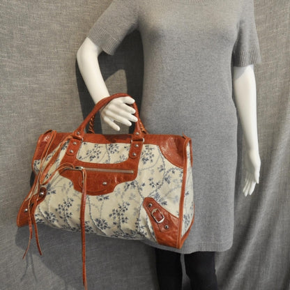 Balenciaga Chevre Toile de Jouy Floral Work Rouille 3 of 8