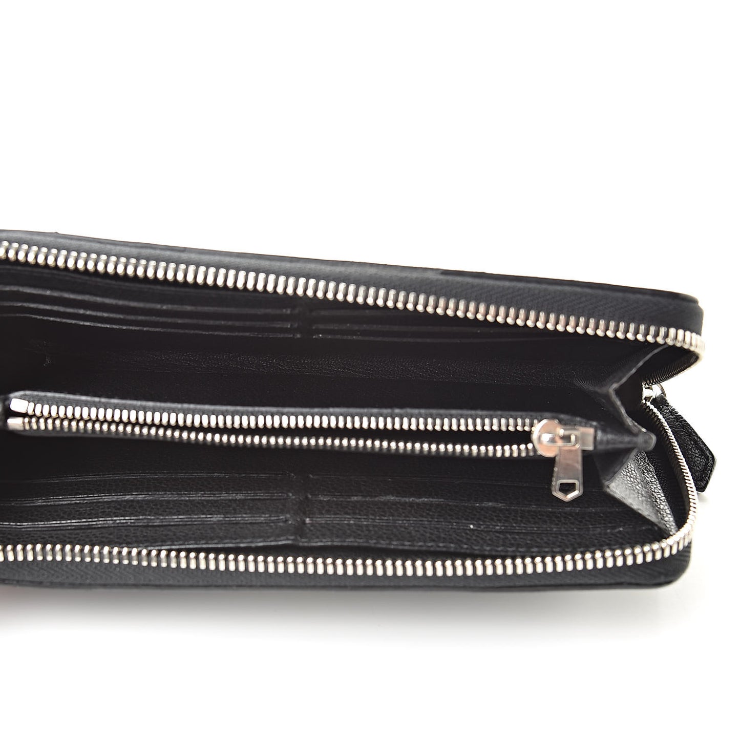 Sugar Goatskin Pandora Half Zip Long Wallet Black