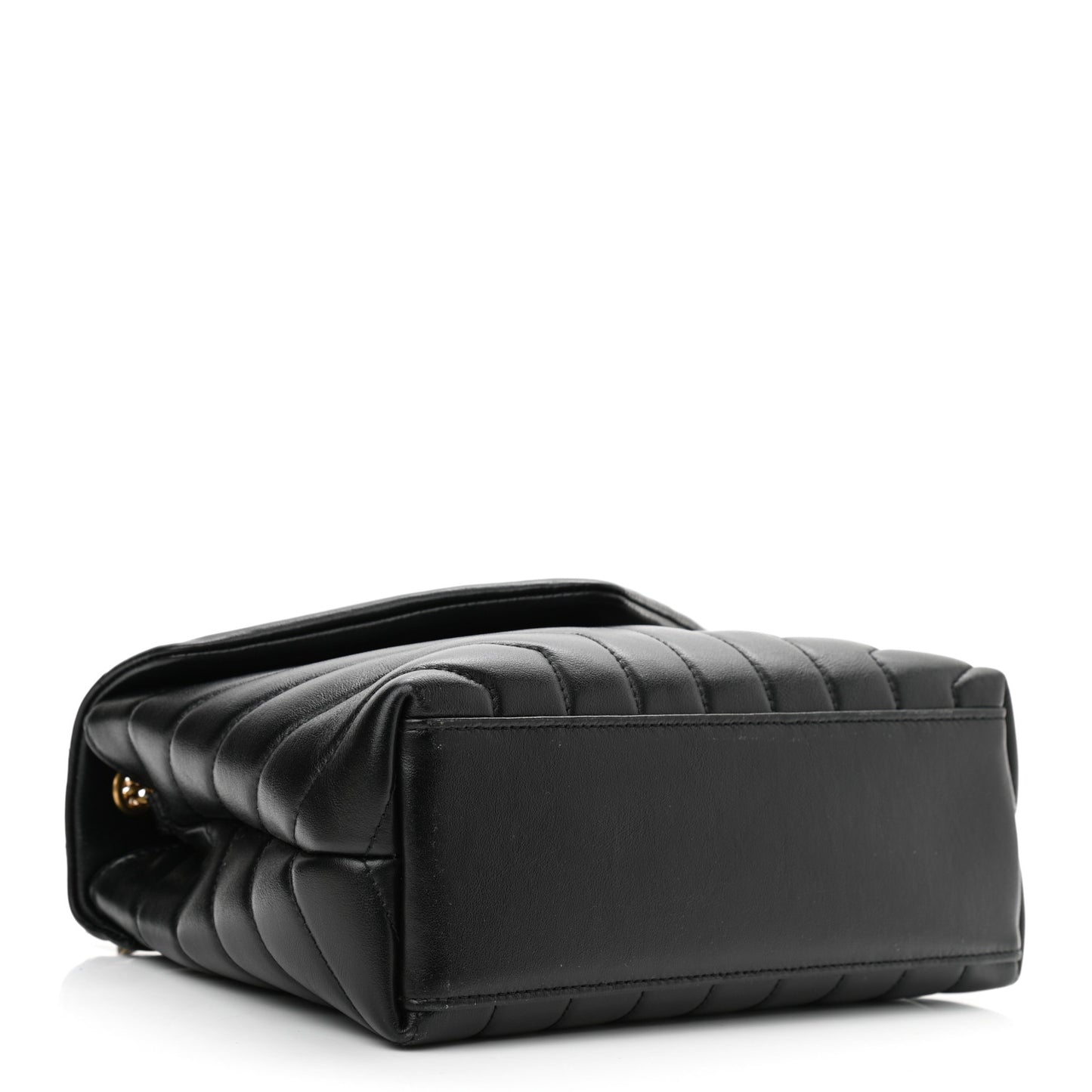 Calfskin Y Quilted Monogram Small Loulou Chain Satchel Black