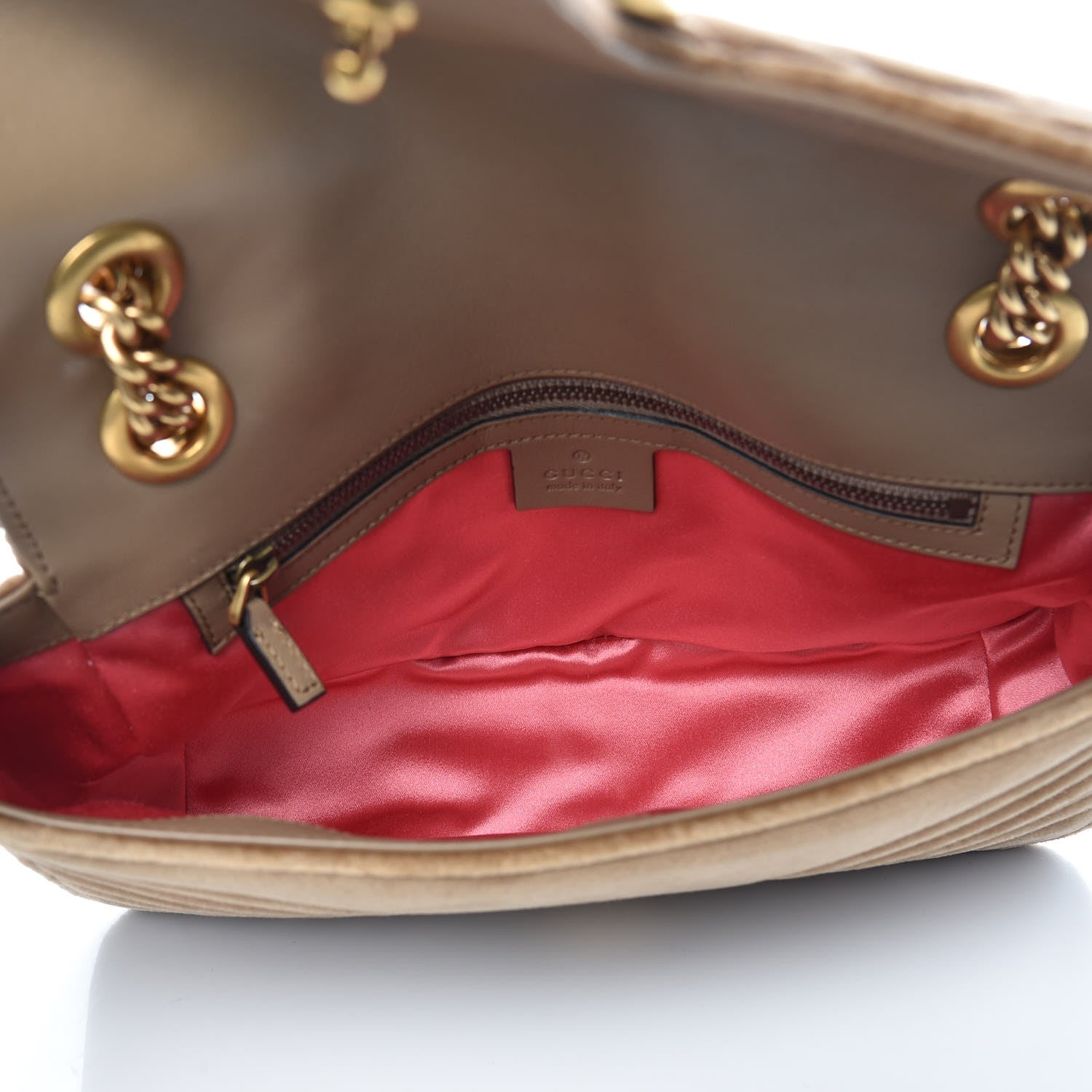Gucci Velvet Matelasse Small GG Marmont Shoulder Bag Taupe 5 of 7