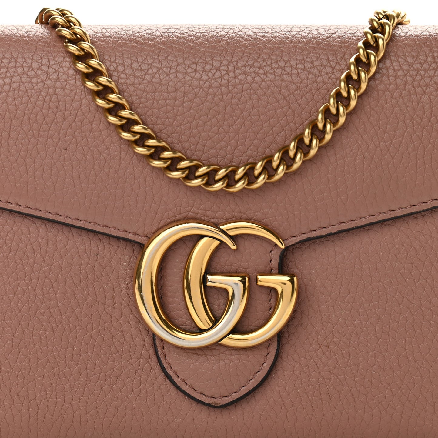 Cellarius Calfskin GG Marmont Chain Wallet Rosy Phard