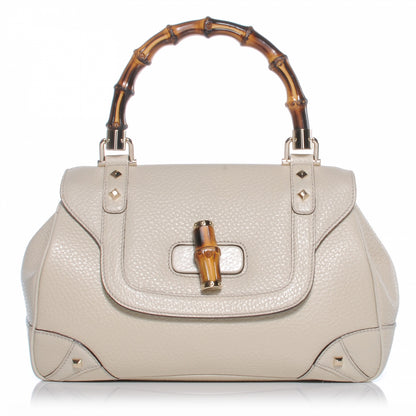 Gucci Leather Bamboo Top Handle Bag Ivory 1 of 7