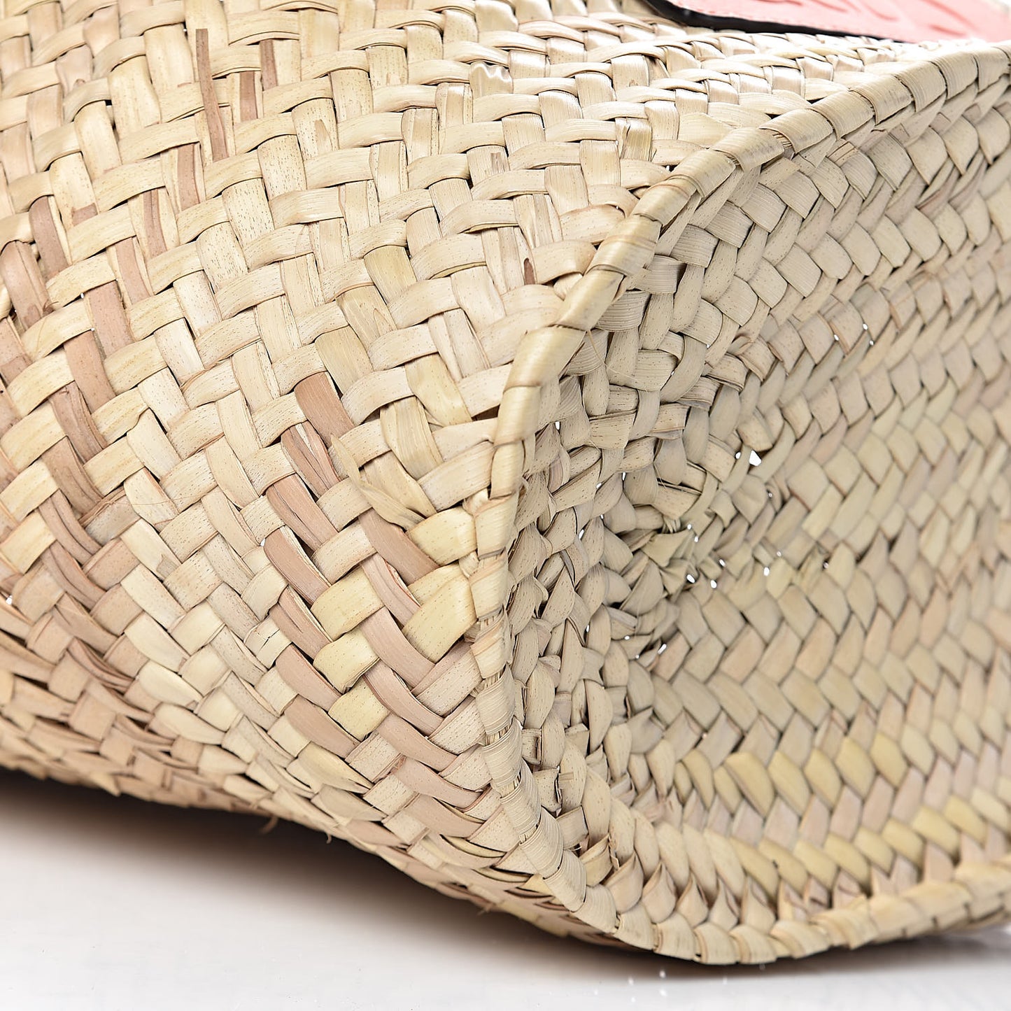 Raffia Basket Tote Bag Natural Tan Orange