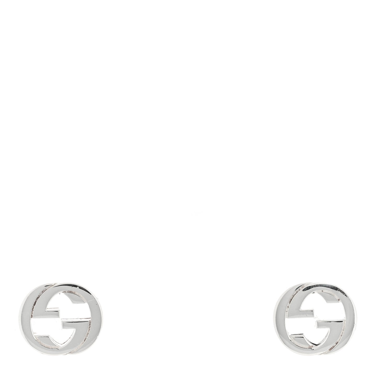 Sterling Silver Interlocking GG Stud Earrings