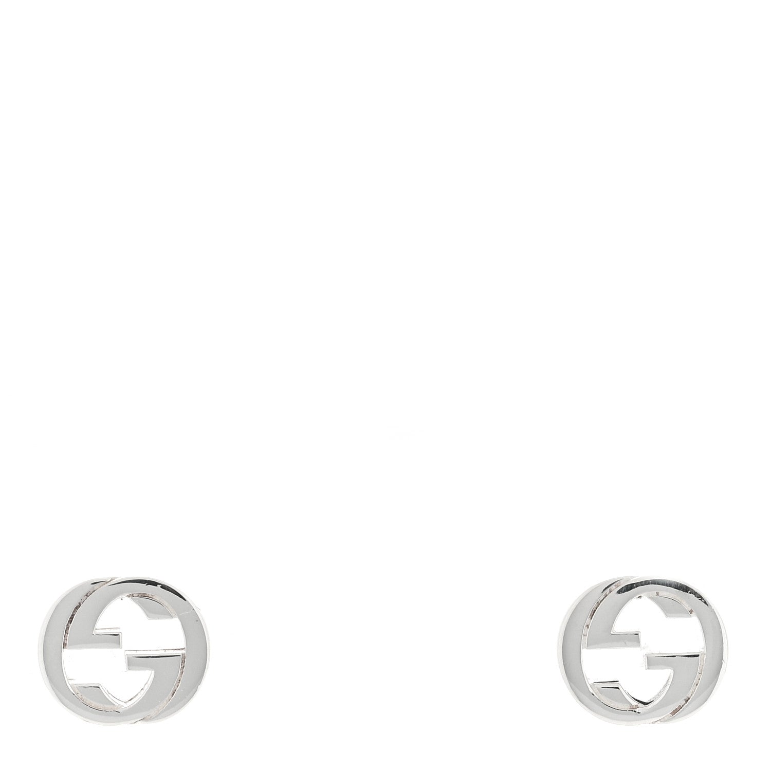 Gucci Sterling Silver Interlocking GG Stud Earrings 1 of 4
