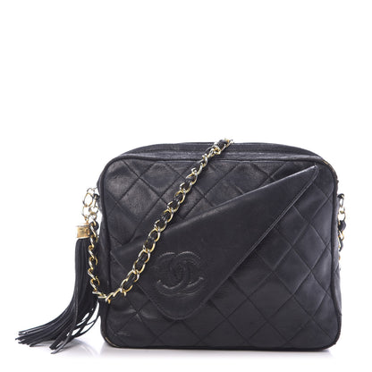 Chanel Lambskin Quilted Flap Tassel Camera Case Black 1 of 18