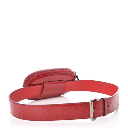 Gucci Patent Rubber Game Patch Logo Belt Bag 95 38 Hibiscus Red 3 of 10