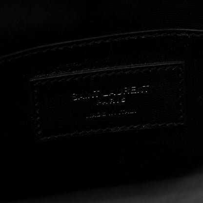 Saint Laurent Sheepskin Matelasse Chevron Monogram Large College Satchel Black 13 of 21