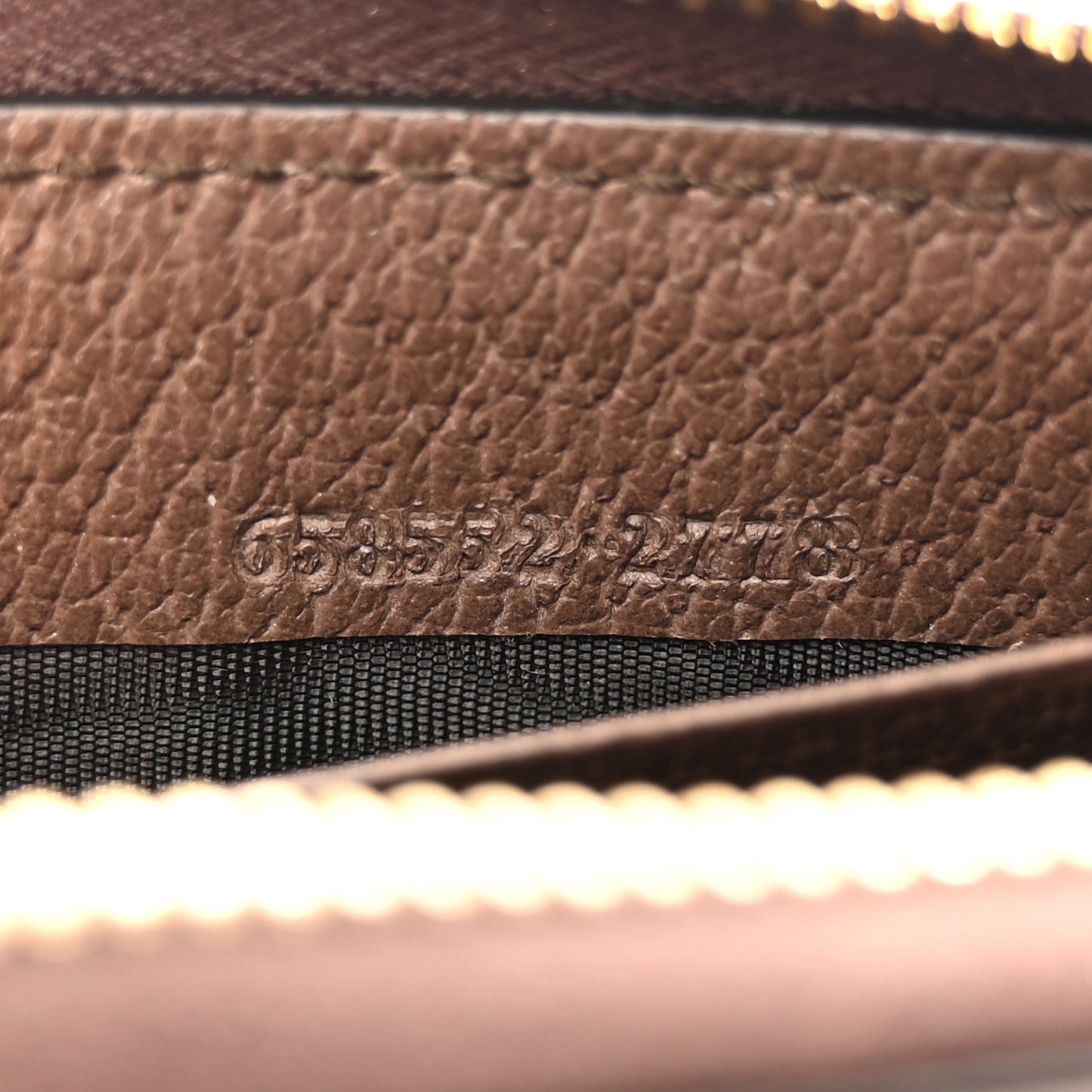 GG Supreme Monogram Textured Dollar Calfskin Web Ophidia Zip Around Card Case Wallet Beige Ebony New Acero