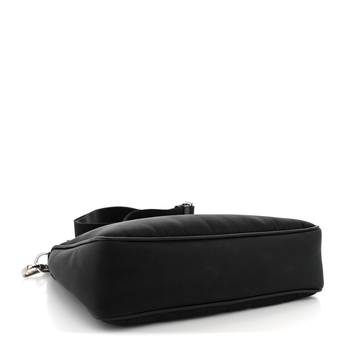 Re-Nylon Saffiano Pocket Zippered Shoulder Bag Black