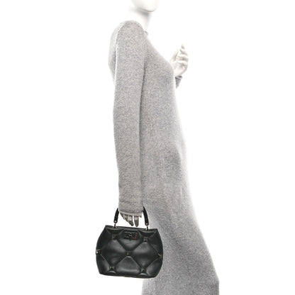 Valentino Garavani Nappa Monochrome Small Roman Stud The Handle Bag Black 2 of 9