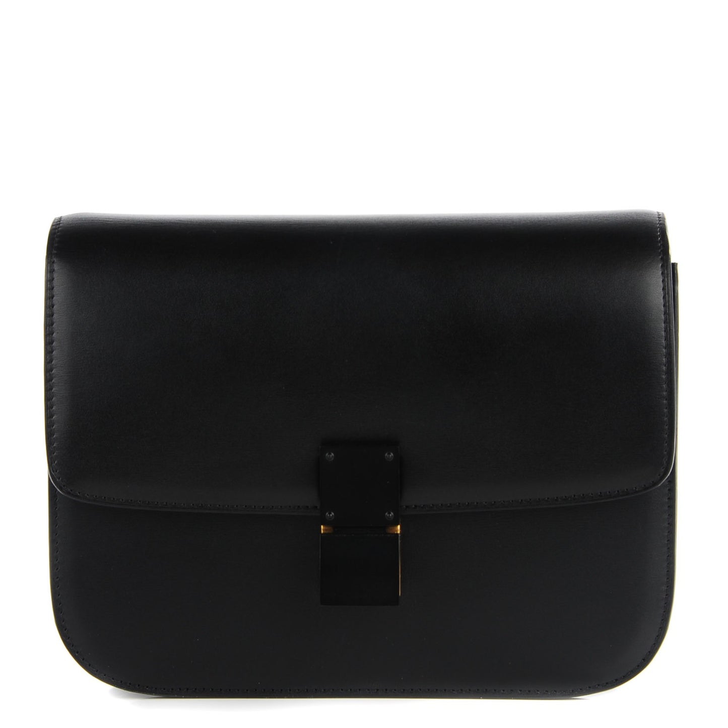 Box Calfskin Medium Classic Box Flap Bag Black