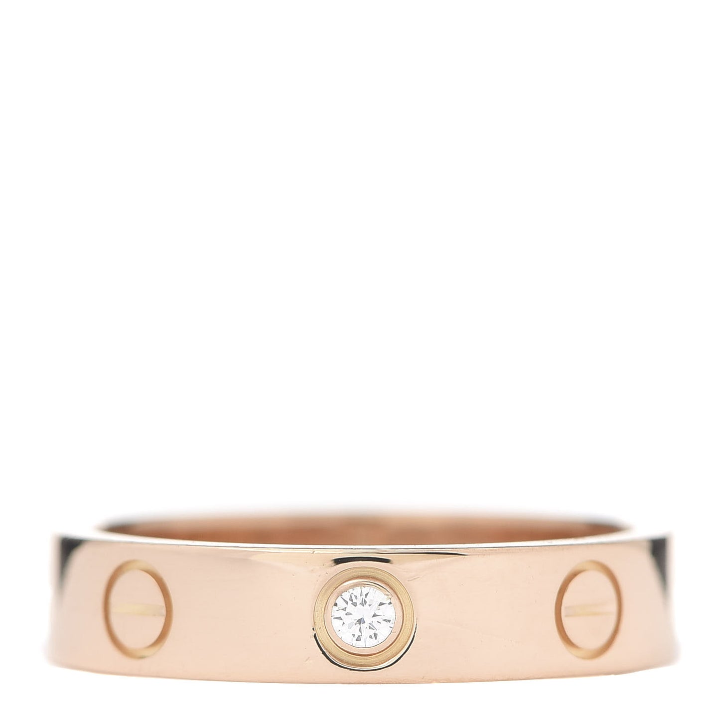18K Pink Gold Diamond 4mm LOVE Wedding Band Ring 50 5.25