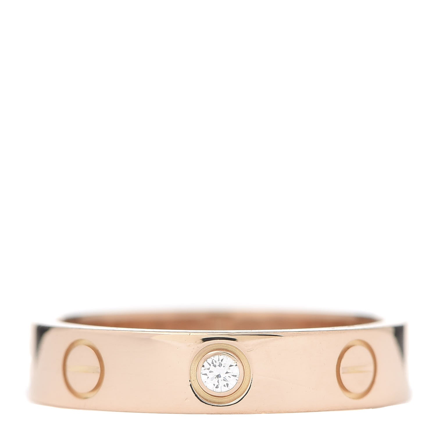 Cartier 18K Pink Gold Diamond 4mm LOVE Wedding Band Ring 50 5.25 1 of 5