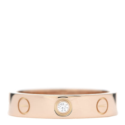 Cartier 18K Pink Gold Diamond 4mm LOVE Wedding Band Ring 50 5.25 1 of 5
