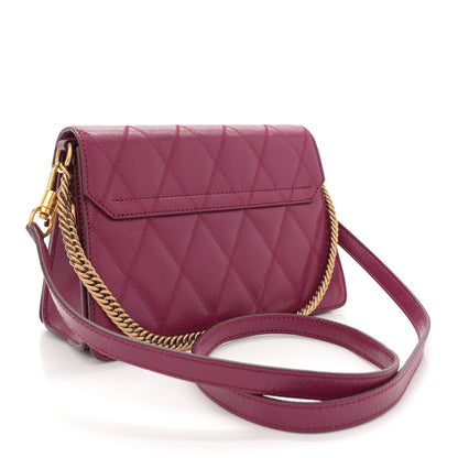 Givenchy Goatskin Quilted Small GV3 Shoulder Bag Orchid Purple 3 of 9